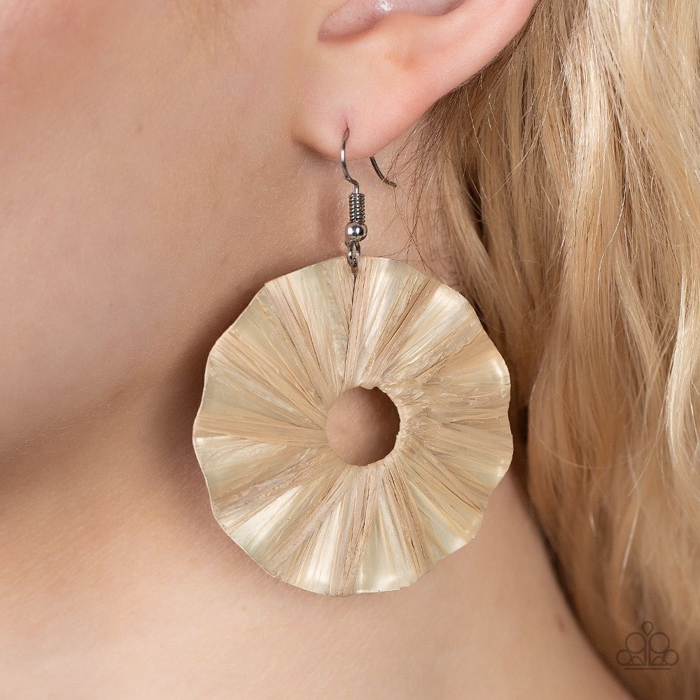 Bamboo  material wavy earrings